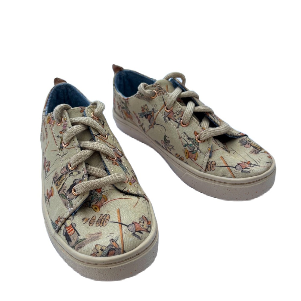 TOMS x Disney Cinderella Mice Gus & Jaq Lenny Style Sneaker Size 13Y
